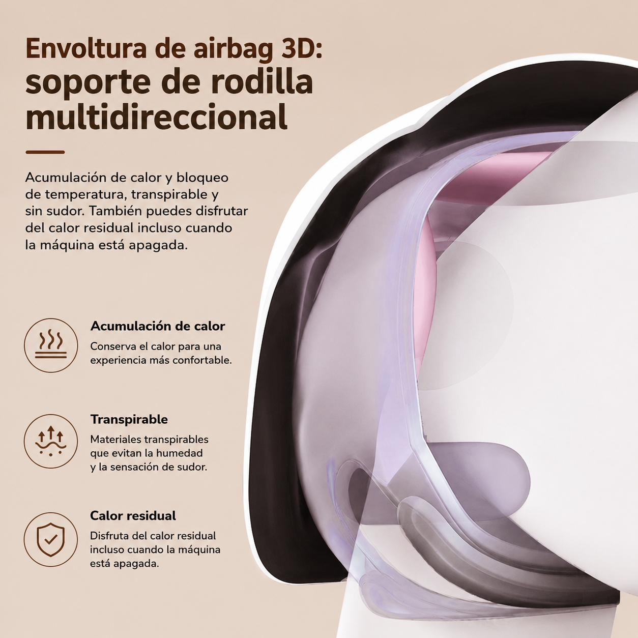"Masajeador de Rodilla 3D con Terapia de Calor y Vibración"