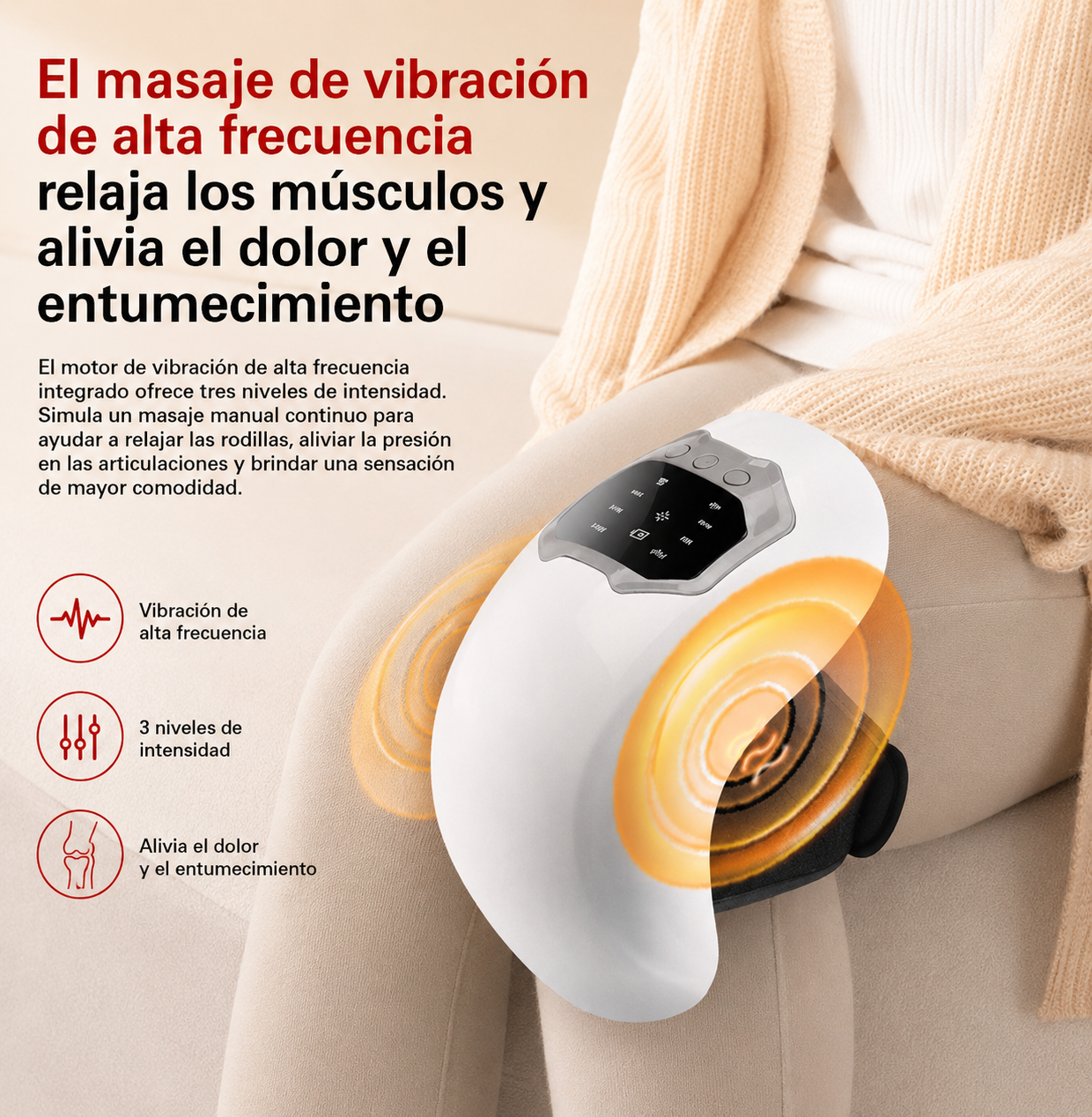 "Masajeador de Rodilla 3D con Terapia de Calor y Vibración"